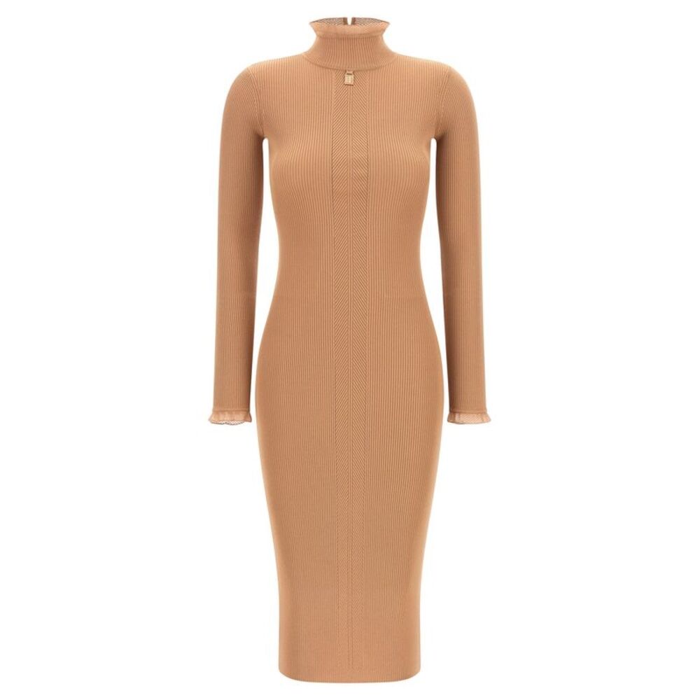 Elisabetta Franchi Beige Viscose Midi Women's Dress